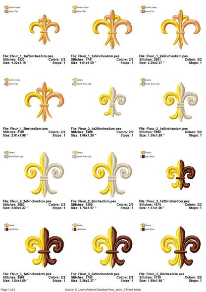 Fleur de Lis Set of 5