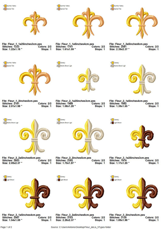 Fleur de Lis Set of 5