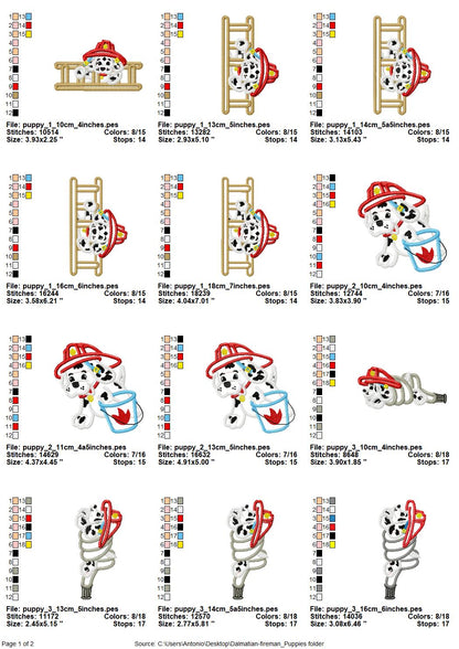 Dalmatian Fireman Puppy Set of 4