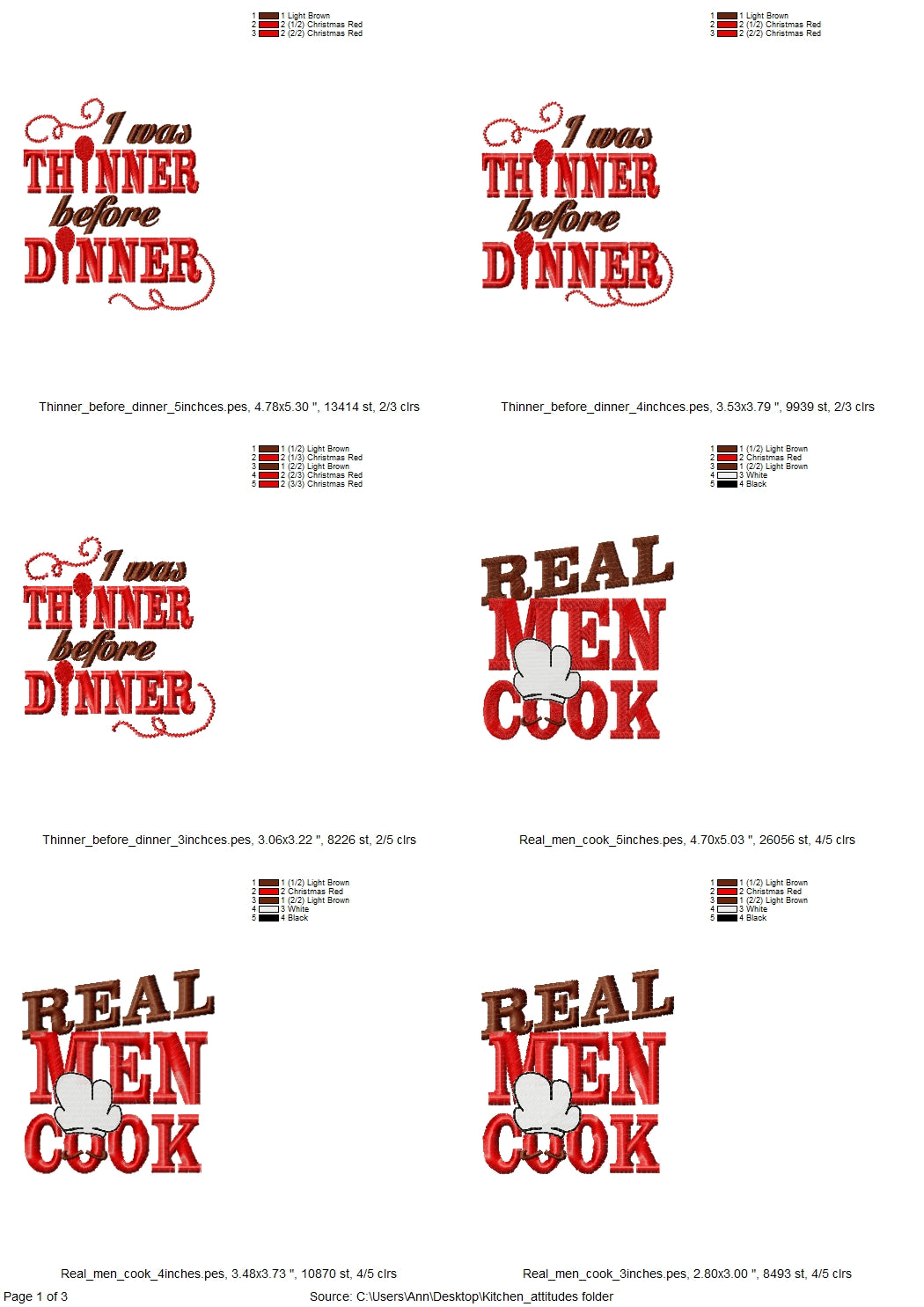 Live Love Cook Kitchen Quote Set