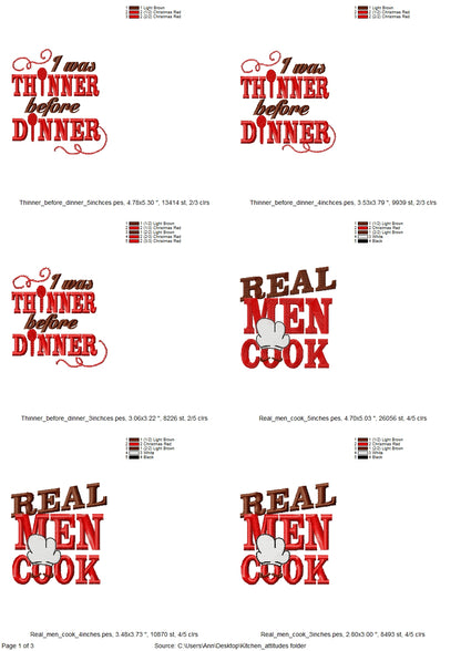 Live Love Cook Kitchen Quote Set