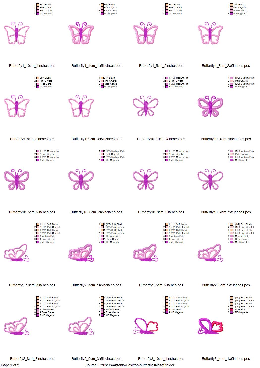 Butterfly Applique Big Set of 10