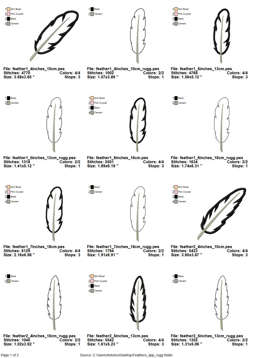 Feather Set of 4