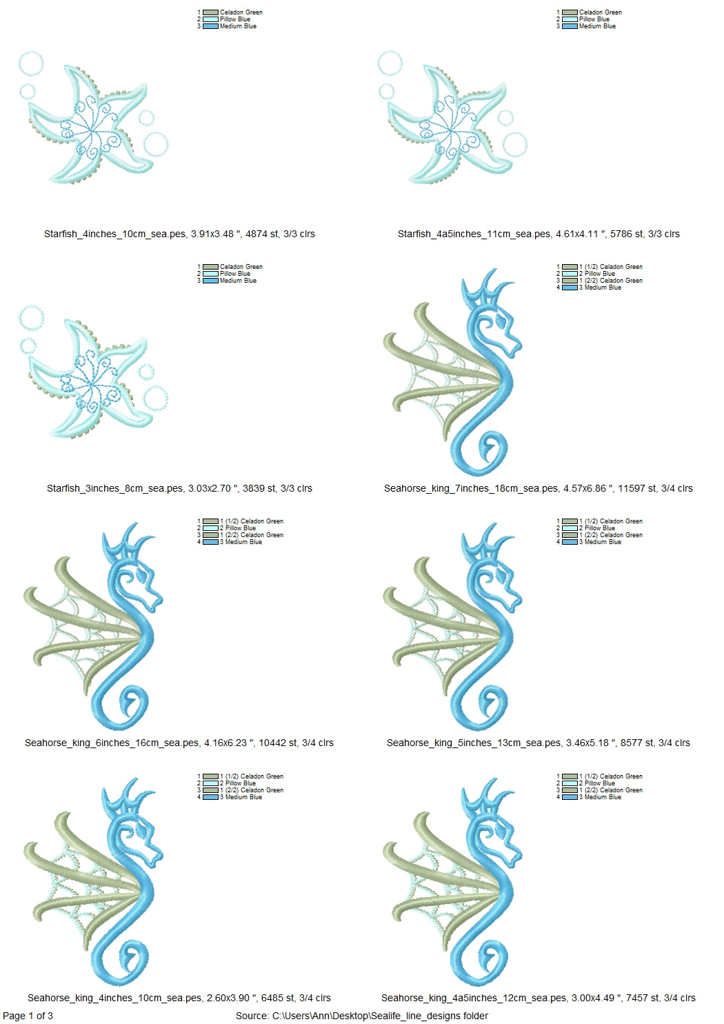 Sea Life Outline Set