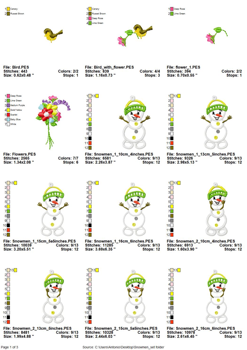 Snowman Set of 5 types