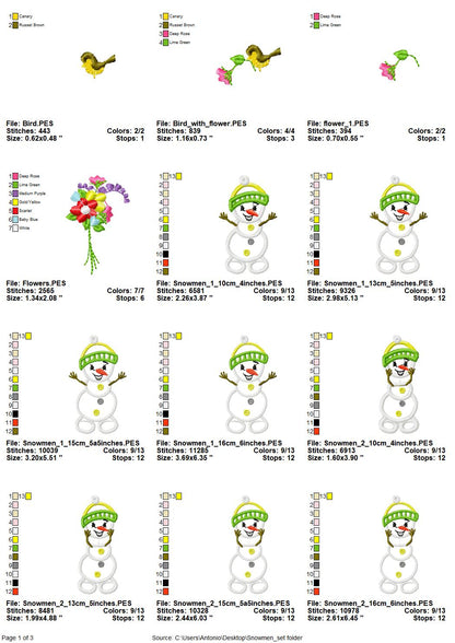 Snowman Set of 5 types