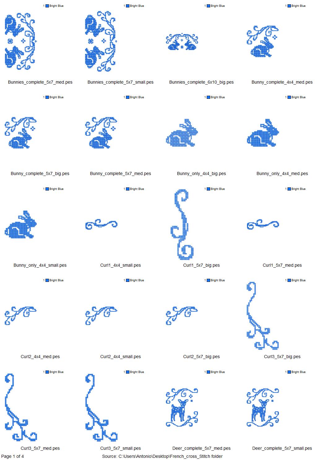 Cross Stitch Mouse Deer Squirrel Bunny Set