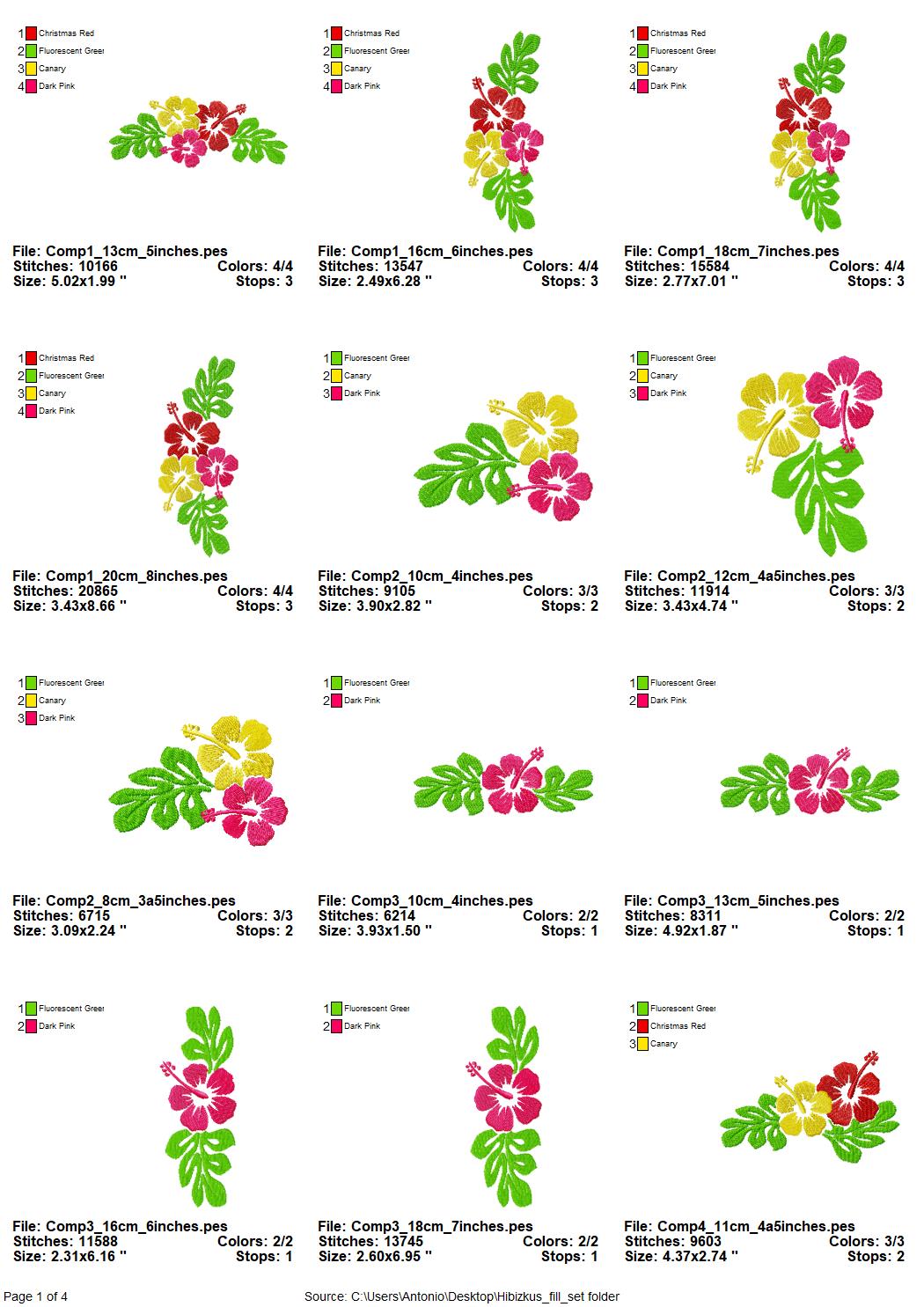 Hawaiian Hibiscus Flower Set
