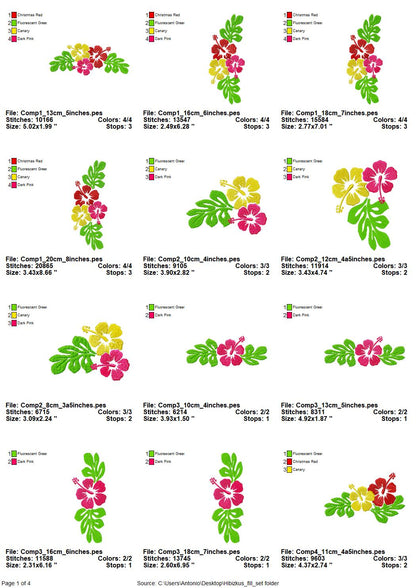 Hawaiian Hibiscus Flower Set