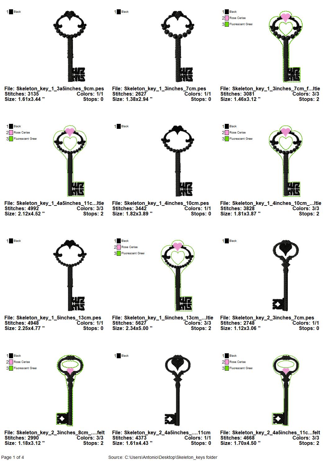 Skeleton Key Set of 5
