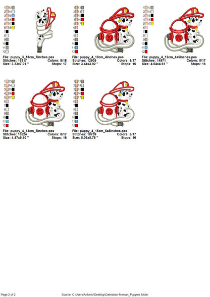 Dalmatian Fireman Puppy Set of 4