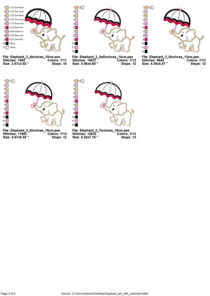 Elephant Baby with Umbrella Set of 3