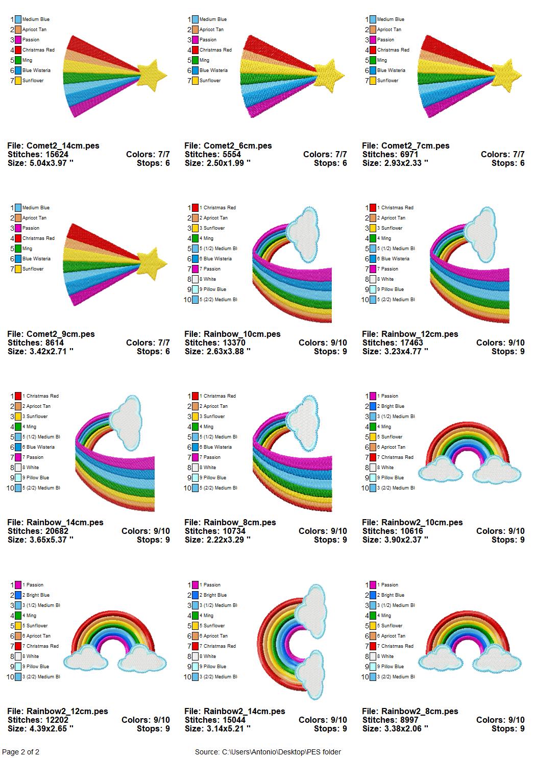 Rainbow Comet Cloud Star Set
