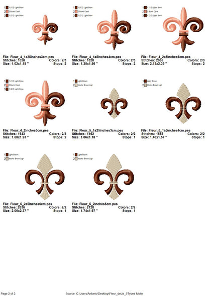 Fleur de Lis Set of 5