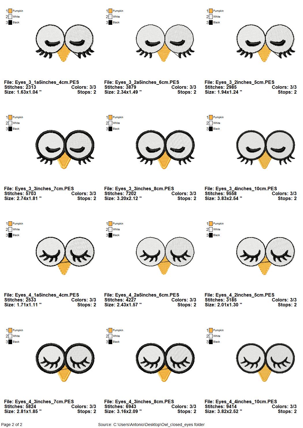 Eyes for Your Toy Owl Set of 4