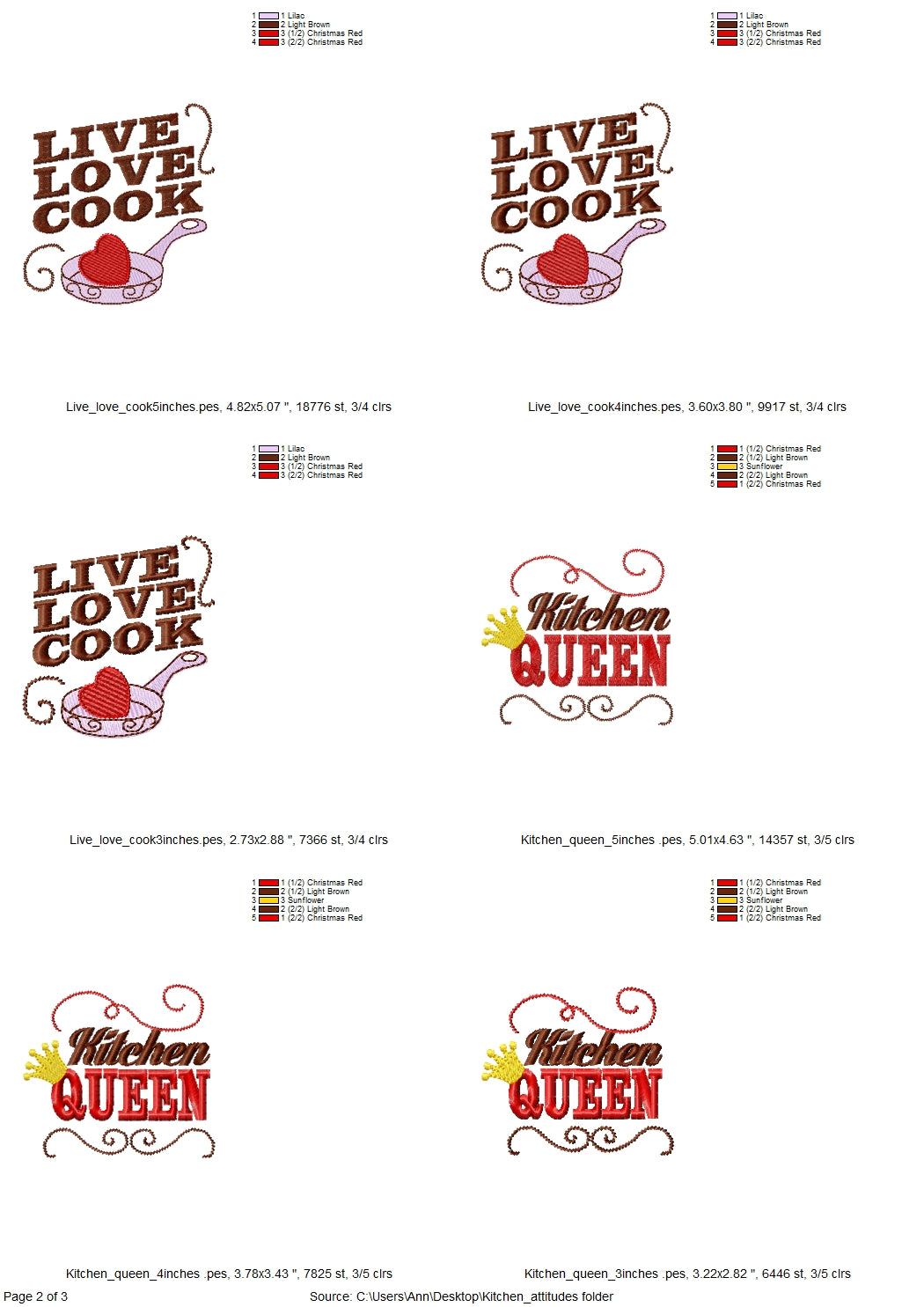 Live Love Cook Kitchen Quote Set