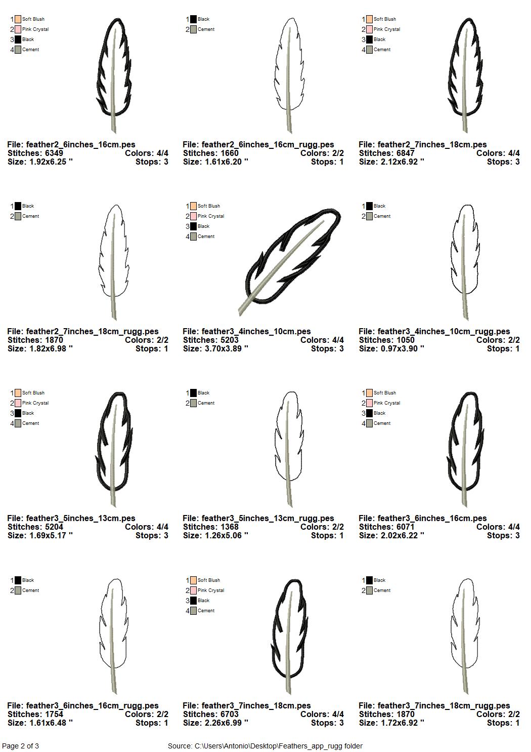 Feather Set of 4