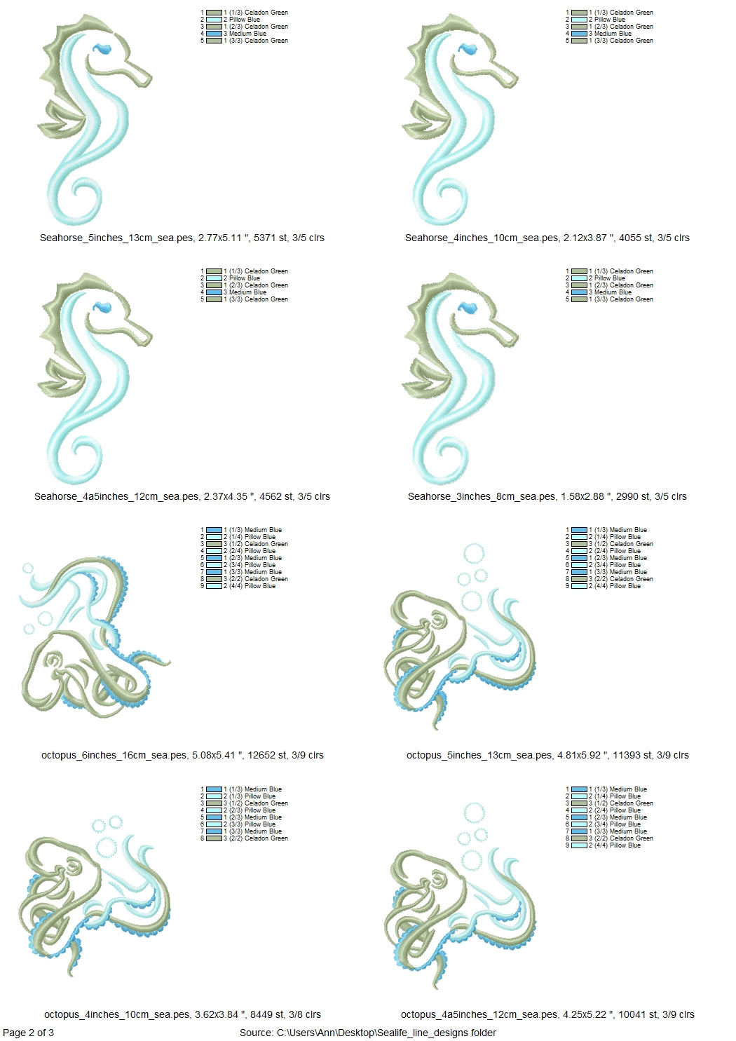 Sea Life Outline Set