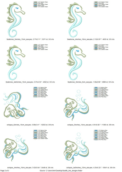 Sea Life Outline Set