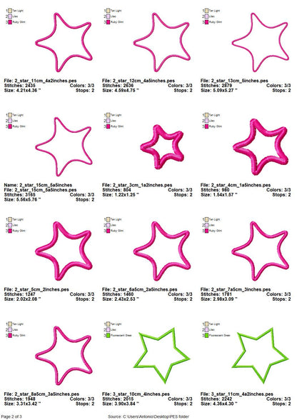 Star Applique Set of 3