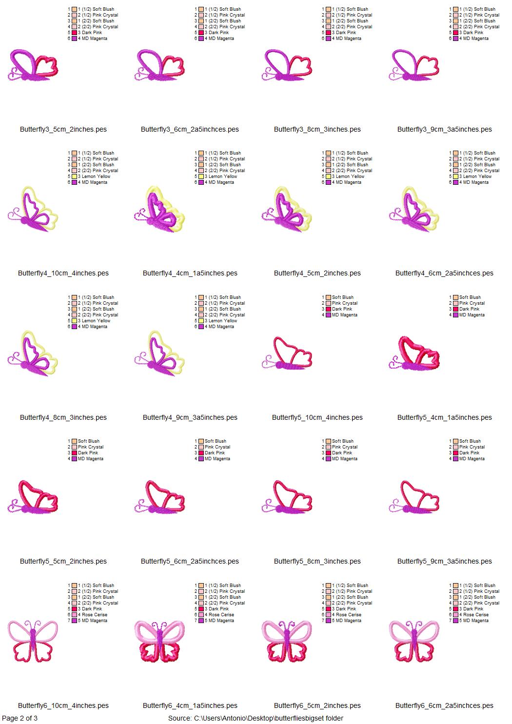 Butterfly Applique Big Set of 10