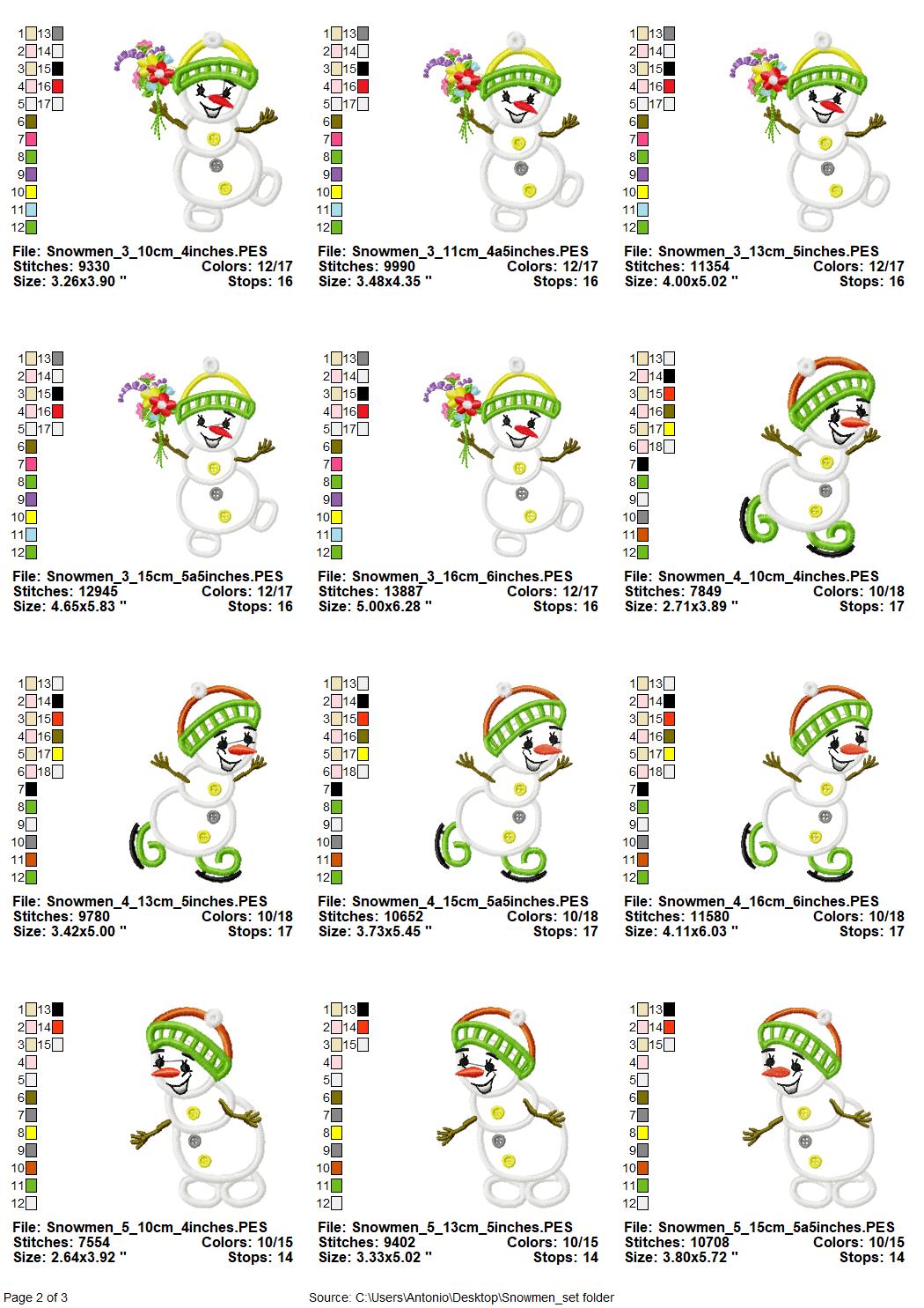 Snowman Set of 5 types