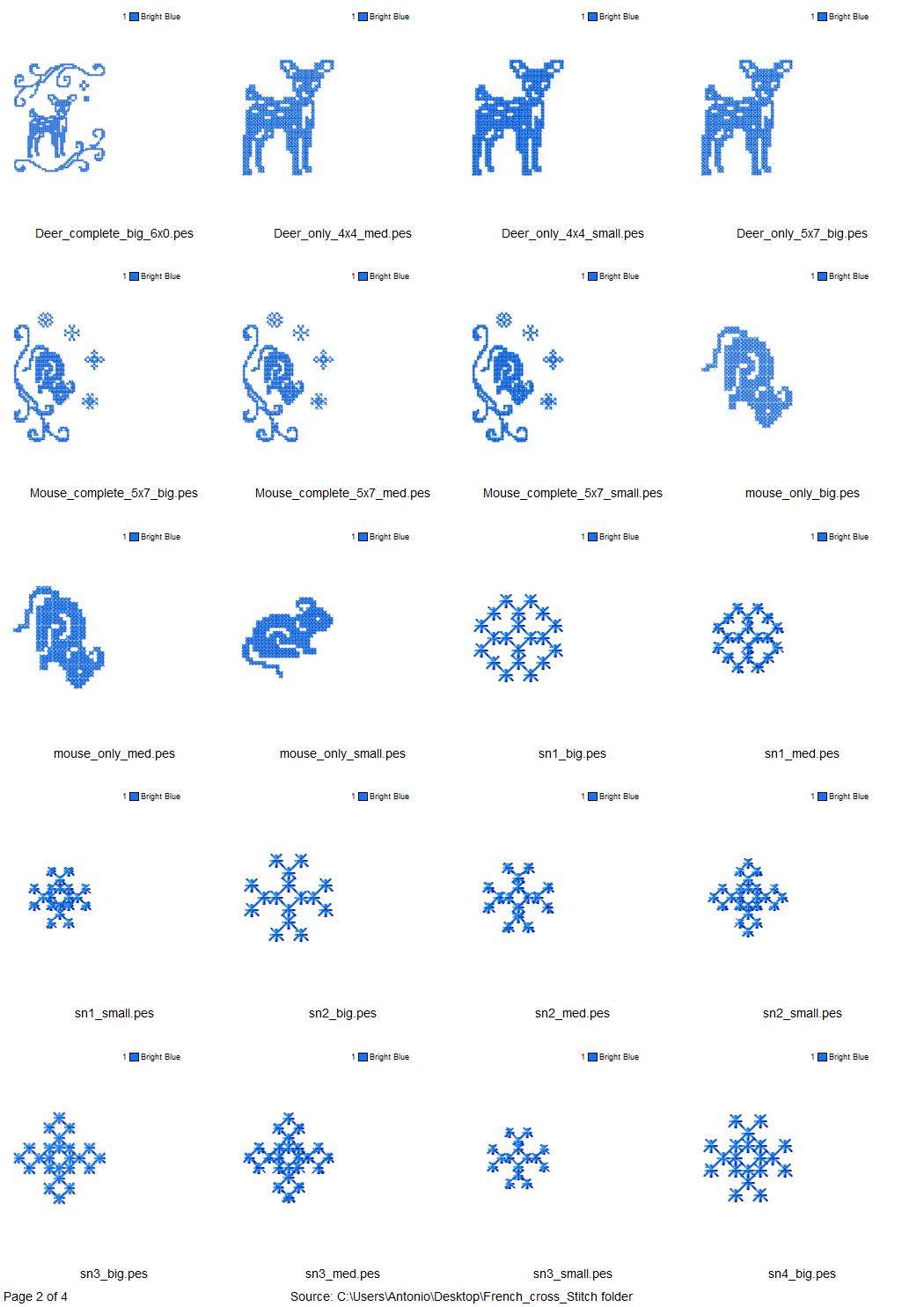 Cross Stitch Mouse Deer Squirrel Bunny Set