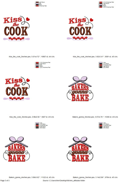 Live Love Cook Kitchen Quote Set
