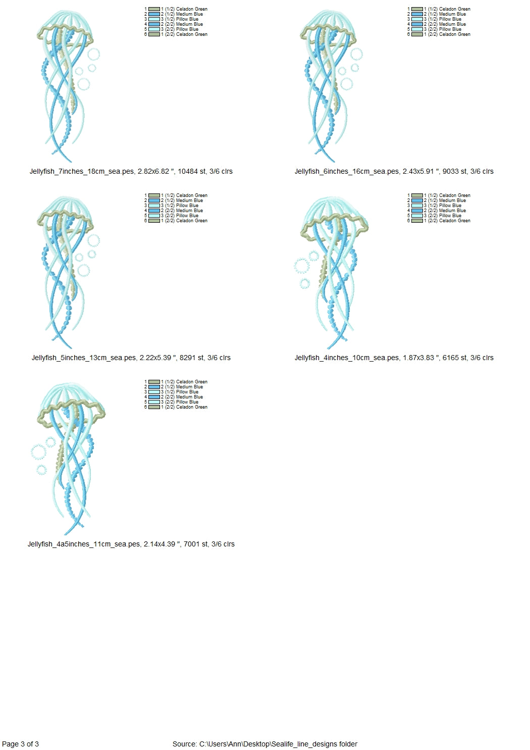 Sea Life Outline Set