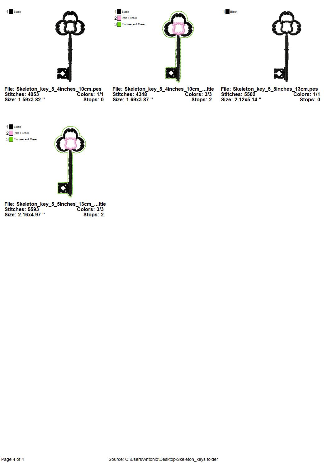 Skeleton Key Set of 5