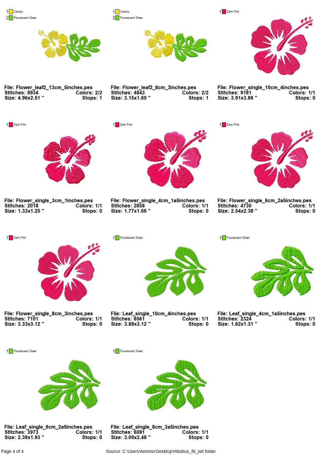 Hawaiian Hibiscus Flower Set