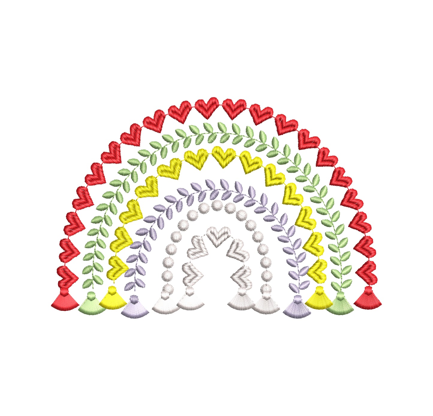 Heart Rainbow Fringed Tassels