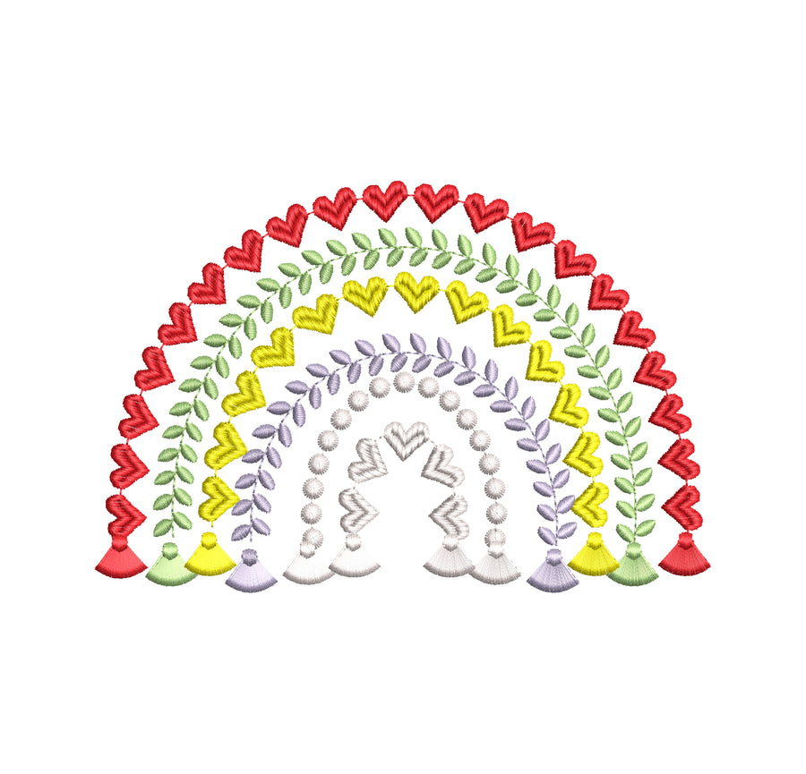 Heart Rainbow Fringed Tassels