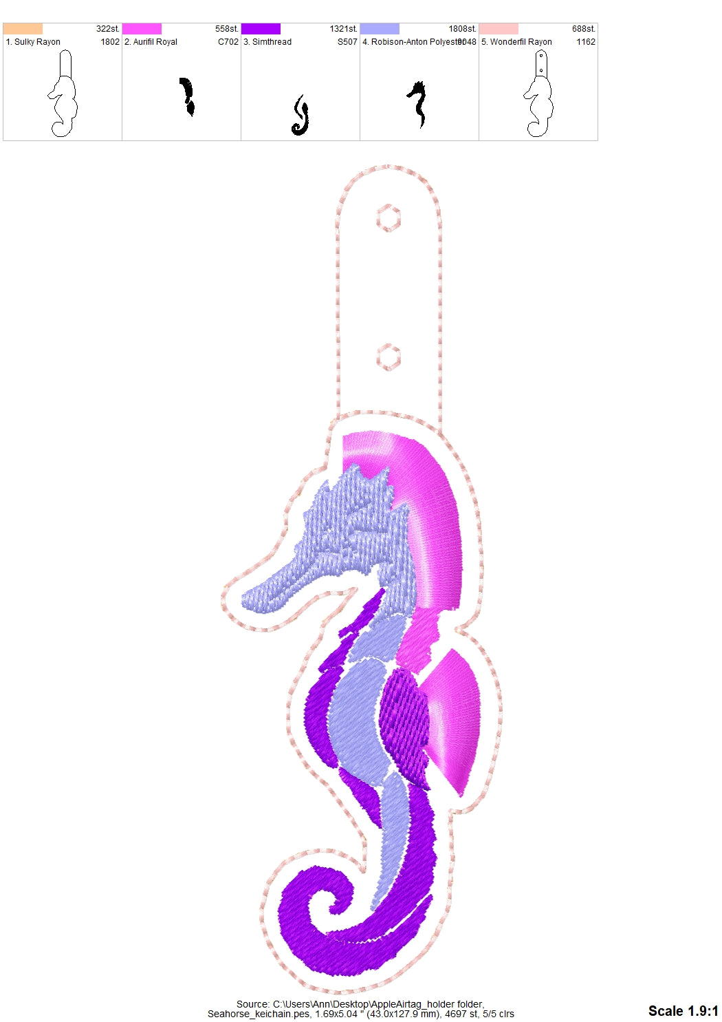 Fringed Seahorse Keychain