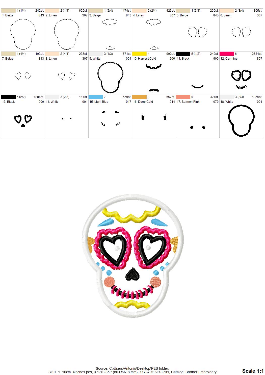 Sugar Skull Set of 3