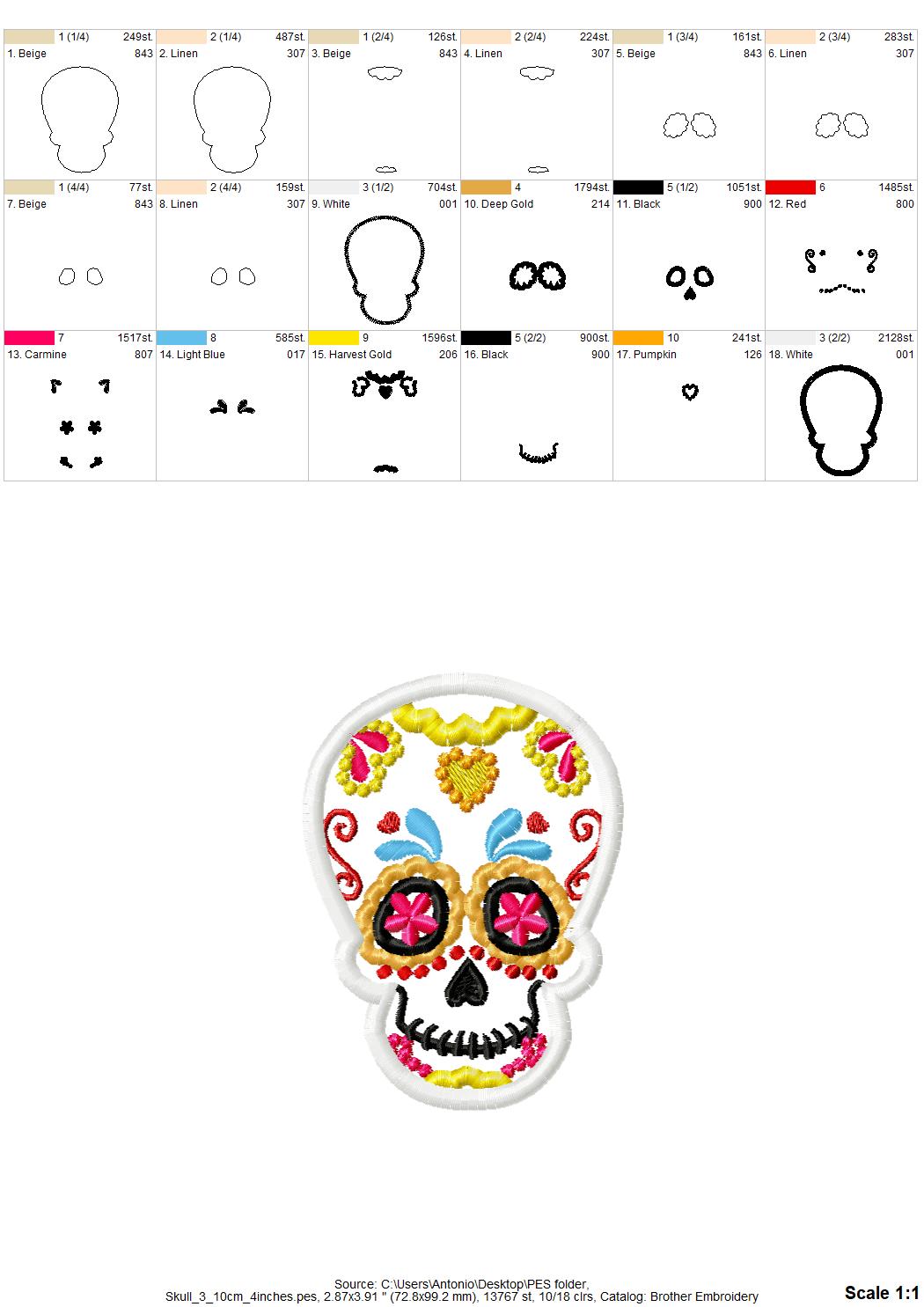 Sugar Skull Set of 3
