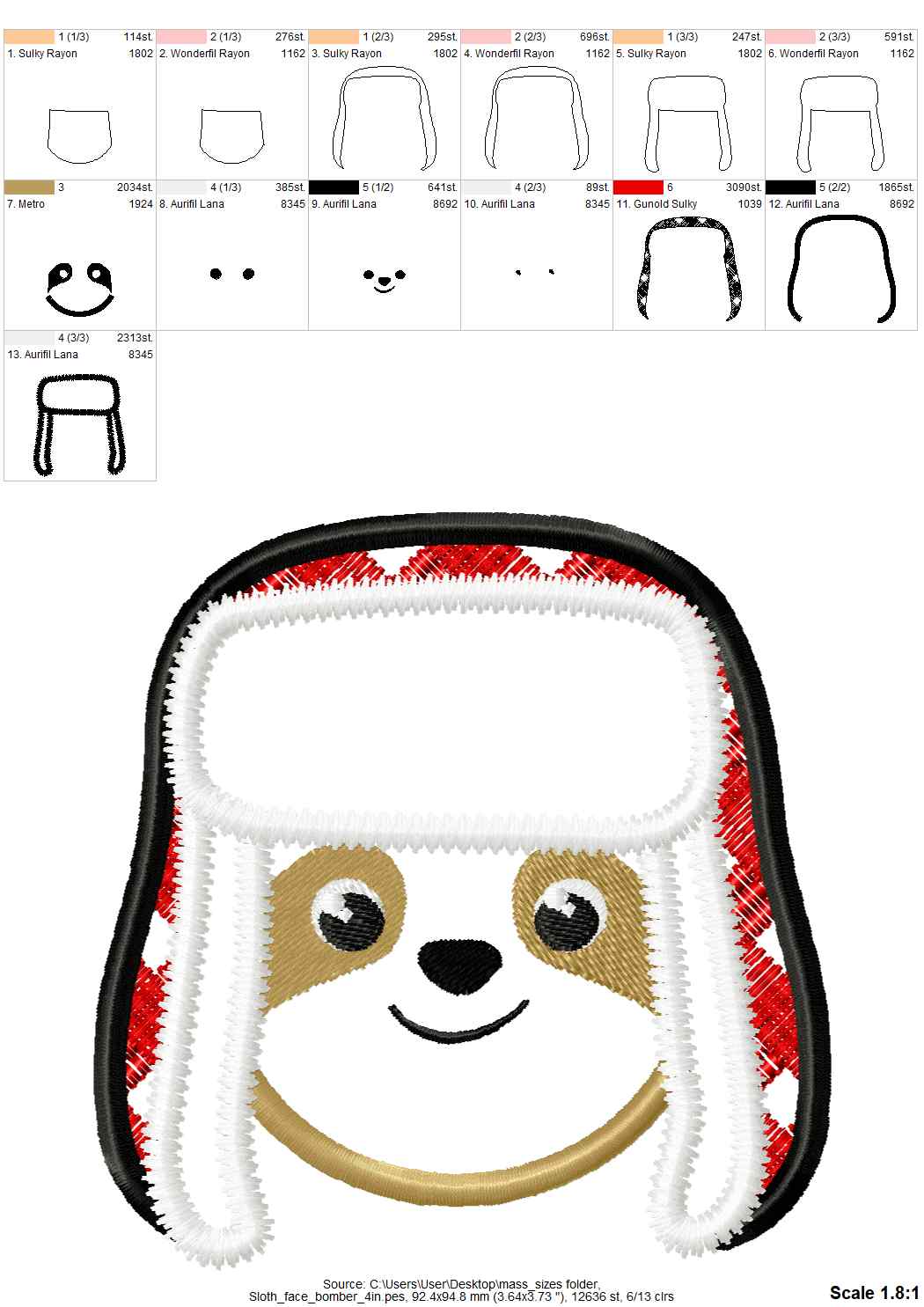 Christmas Sloth and Bomber Hat