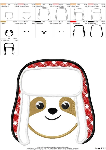 Christmas Sloth and Bomber Hat