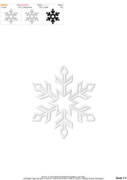 Snowflake Applique Set of 2