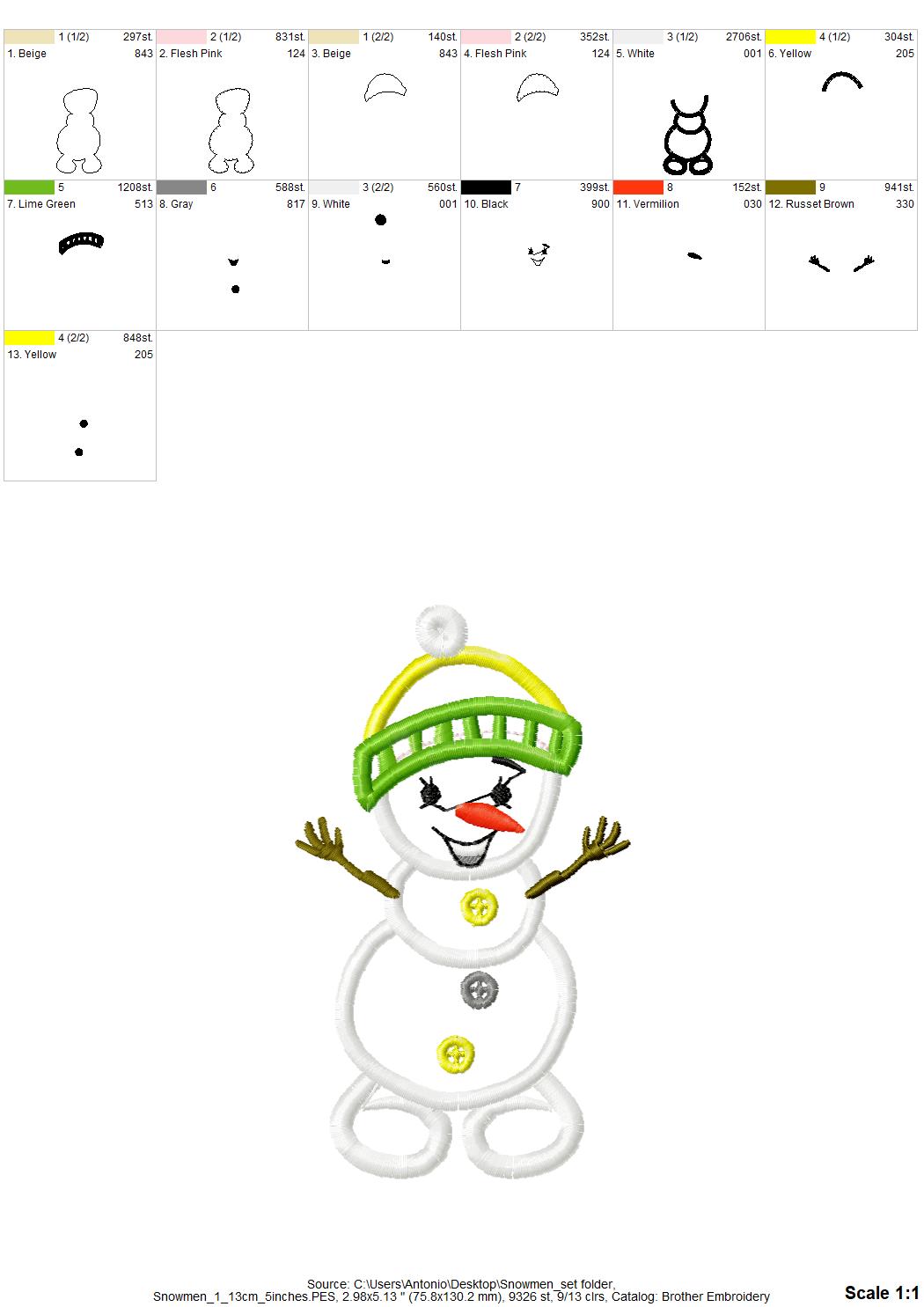 Snowman Set of 5 types