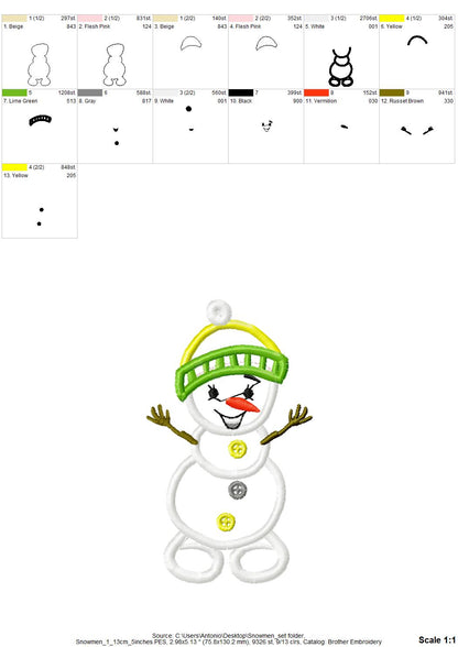 Snowman Set of 5 types