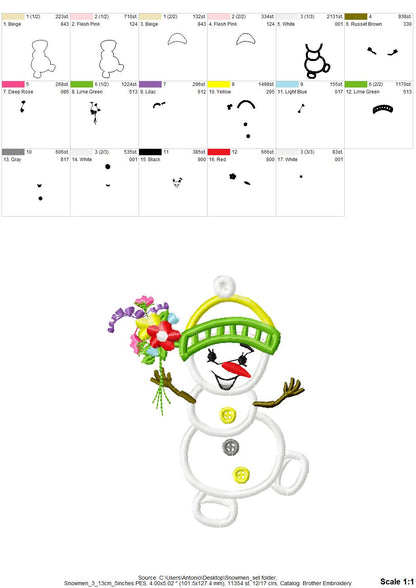 Snowman Set of 5 types