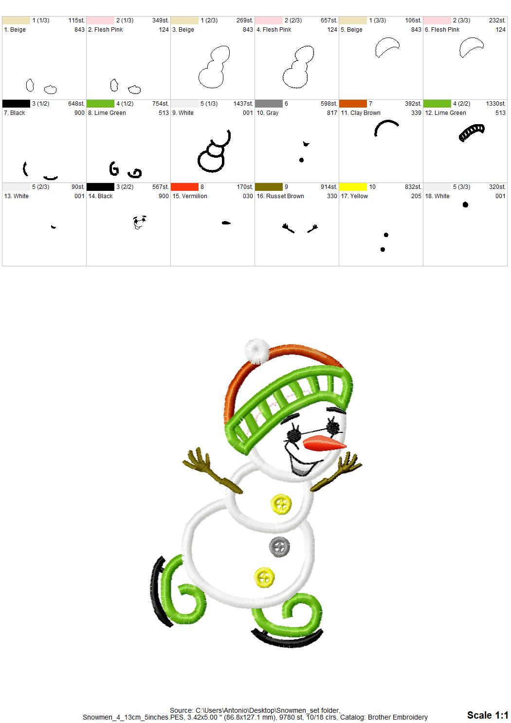 Snowman Set of 5 types
