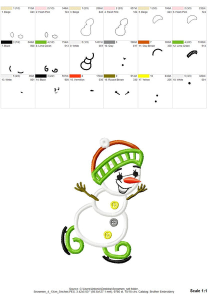 Snowman Set of 5 types