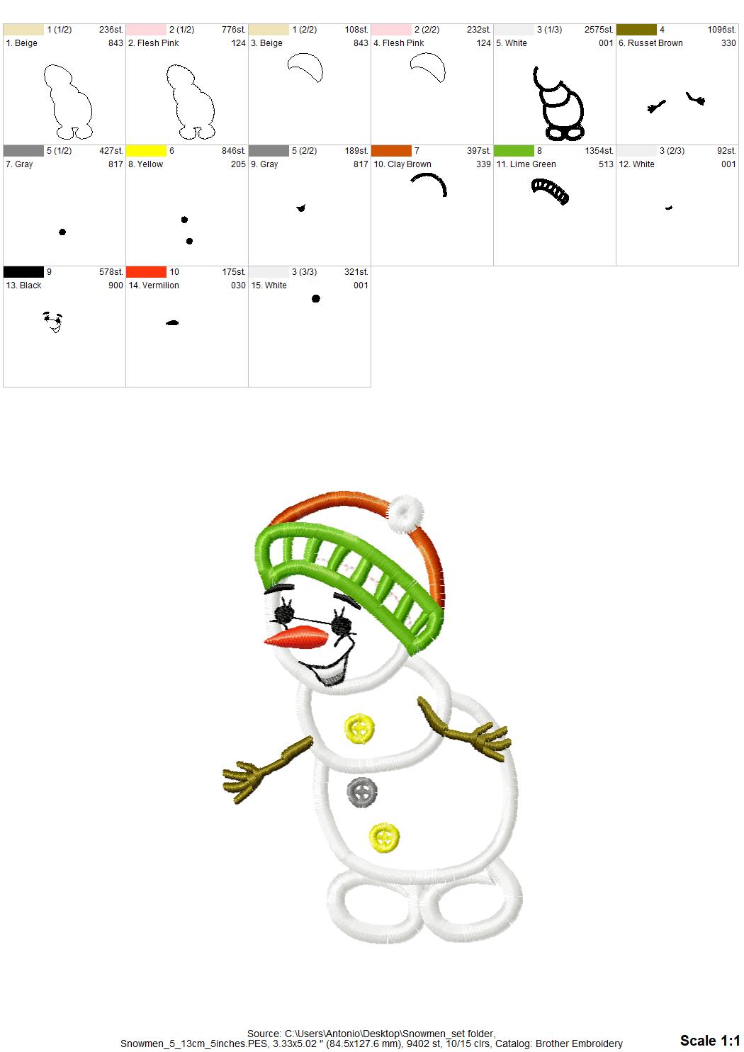 Snowman Set of 5 types