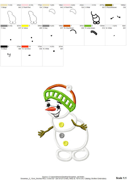 Snowman Set of 5 types