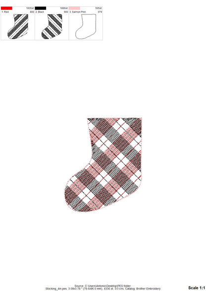 Plaid Christmas Tree Ornament Set