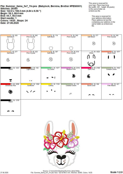 Floral Crown Llama Alpaca