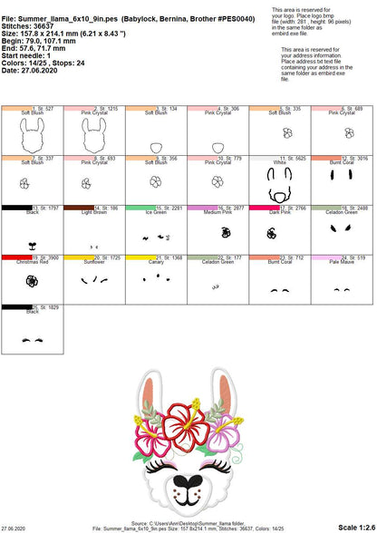 Floral Crown Llama Alpaca