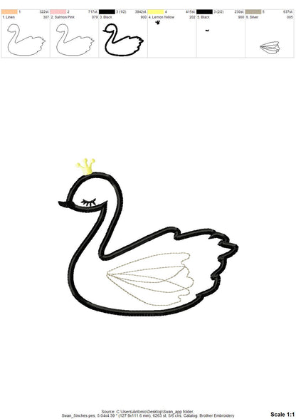 Schwanenprinzessin, Applikation